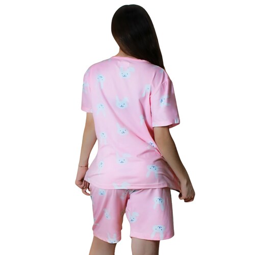 Pijama de Bata Para Dormir Dama Camisón y Short Mujer set de dos piezas