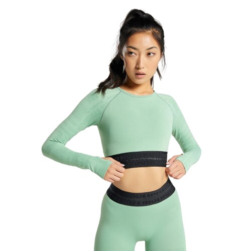 Crop Top De Manga Larga Sleeve Gymshark Verde