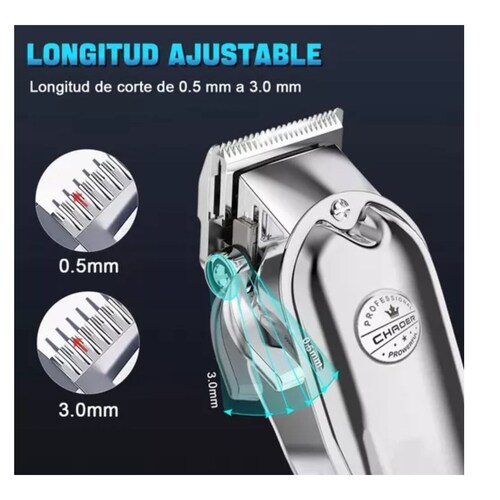 Kit De Cortadora De Pelo Máquina Para Cortar Cabello Plata