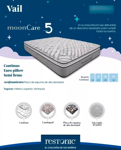 Paquete Colchon Individual Restonic Vail+almohada Spring Air