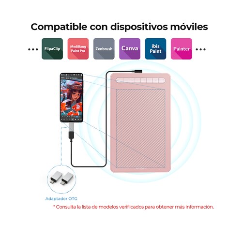 Tableta Grafica Xp-pen Deco M 8 X5 Color Rosa Con Lapiz X3