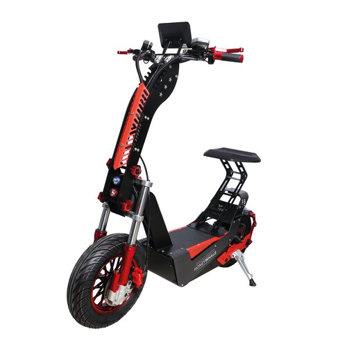 Scooter Eléctrico Honey Whale F8 Negro-Rojo.