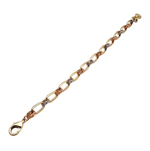 Pulsera en chapa de oro florentino eslabon oval.