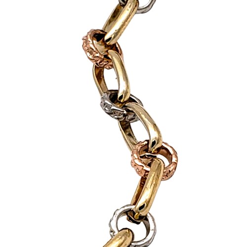 Pulsera en chapa de oro florentino eslabon oval.
