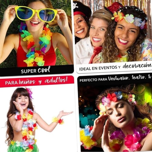 12 Collares Hawaianos Fiestas Disfraz
