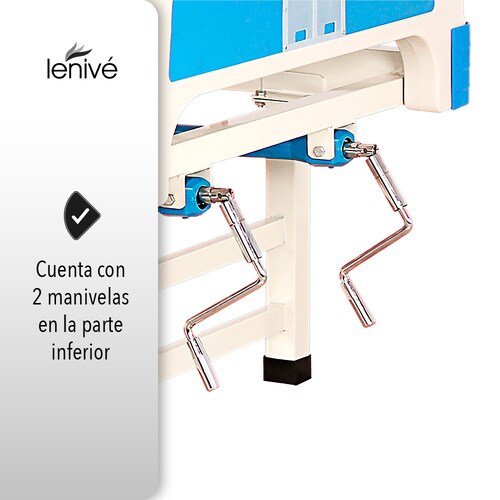 CAMA HOSPITALARIA MANUAL CON MESA Y COLCHÓN