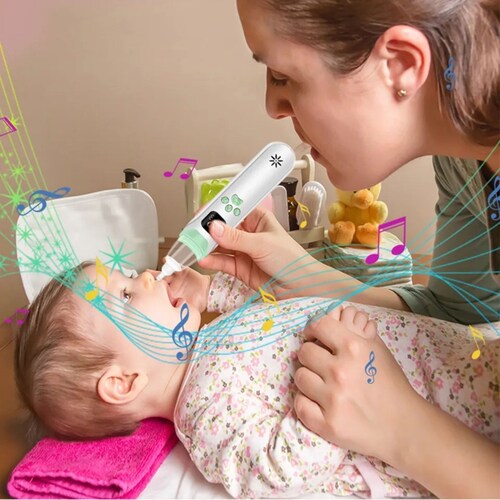 Aspirador Nasal Eléctrico Para Bebé Seguro Limpiador Blanco