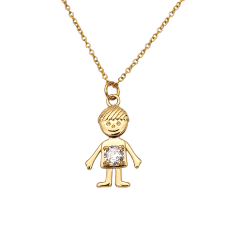Collar en chapa de oro dije niño.