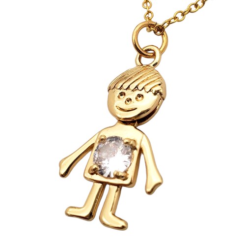 Collar en chapa de oro dije niño.