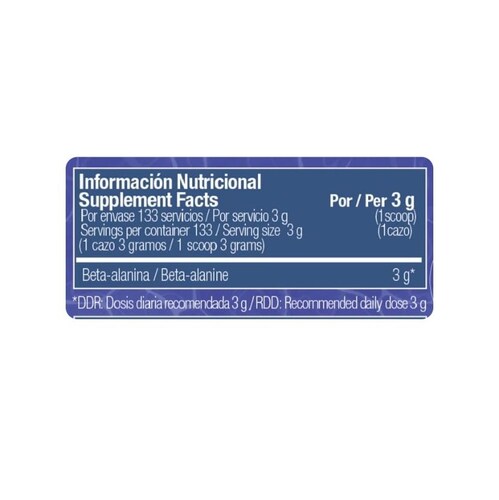 Beta alanina One Raw Zoomad (133 serv) sin sabor 
