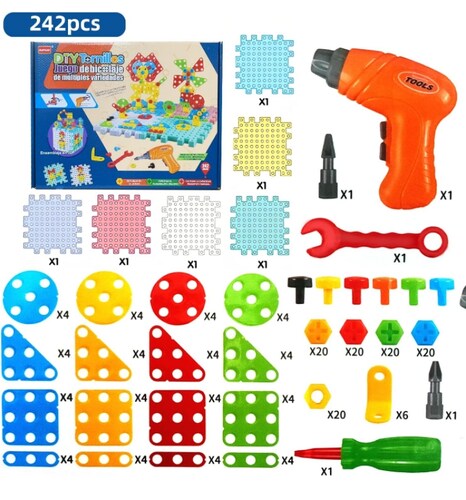 Juguete didáctico construcción 3D 242 pzas.