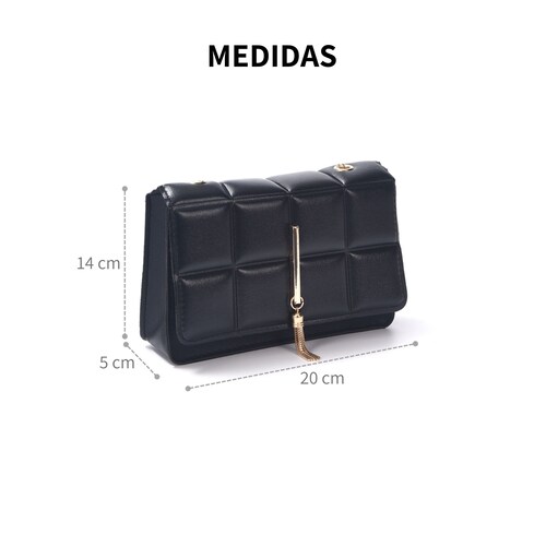 Bolsa Crossbody Mujer Dama Elegante De Moda Cuadros Y Cadena