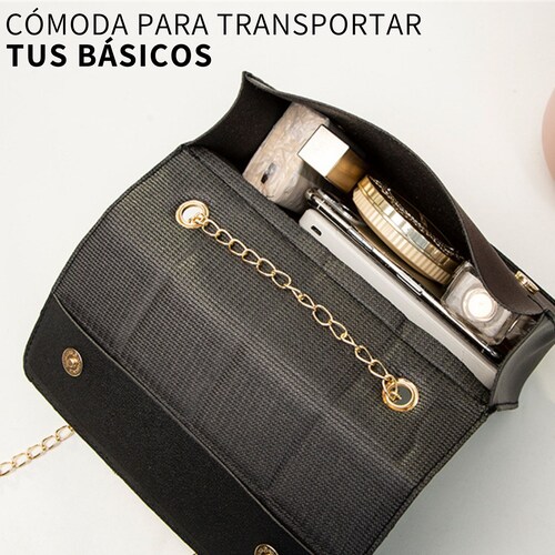 Bolsa Crossbody Mujer Dama Elegante De Moda Cuadros Y Cadena