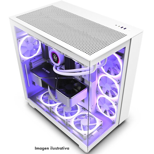 Gabinete Gamer NZXT H9 Flow ATX 4 Fan Cristal Templado Blanco CM-H91FW-01 