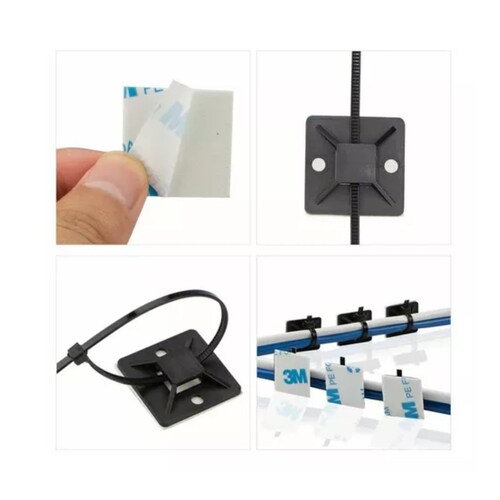Bases Adherible Negro/blanco Para Cincho 20mm Bolsa 500pzas