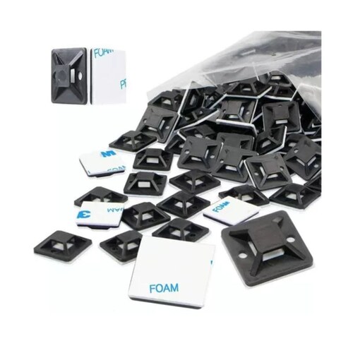 Bases Adherible Negro/blanco Para Cincho 20mm Bolsa 500pzas