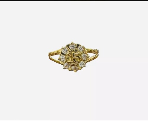 Anillo Roseta De Xv Años En Oro De 10 K + Obsequio + Envio