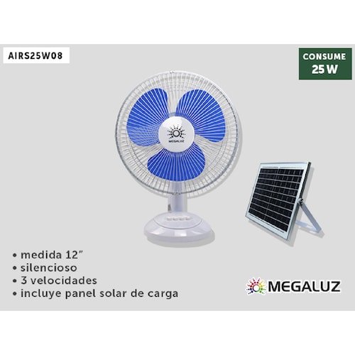 Ventilador Solar Portátil con Dispositivo Recargable con Carga