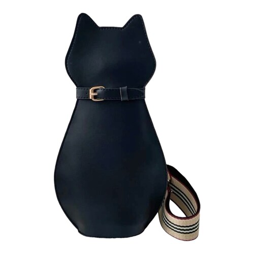 Bolso Bandolera Mini Bolso Hombro Diseño Gato Negro 30x4 Cm.