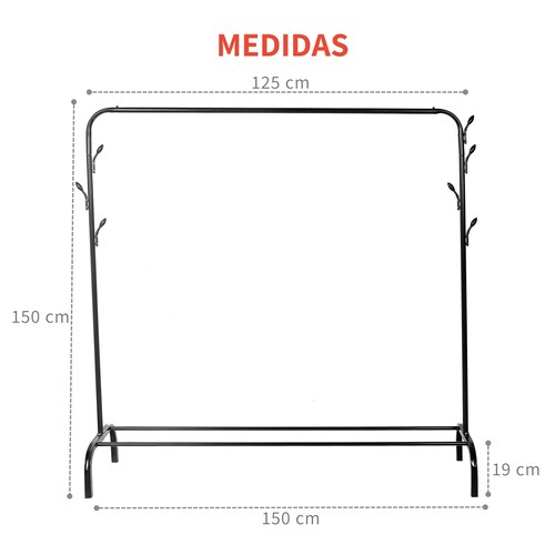 Rack Organizador De Ropa Perchero Closet Zapatera De 1.5 M