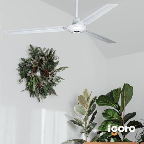 Ventilador de techo iGoto V5670-W blanco con 3 aspas, 56" de diámetro 110 V - 127 V