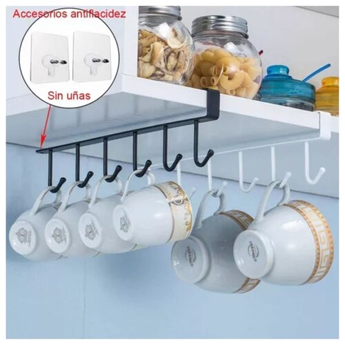 4 Packs Organizador Gancho Colgar Tazas Utensilio De Cocina Negro