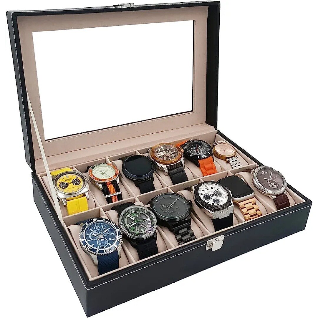 Raganet Estuche Alhajero Organizador De Relojes Y Joyas Con 12 Espacios Para Reloj Elegante Joyero y