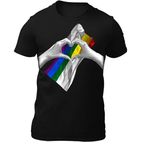 Playera Hombre Orgullo Lgbt Gay Love Pride Corazón Arcoiris San Valentín 14 de febrero 