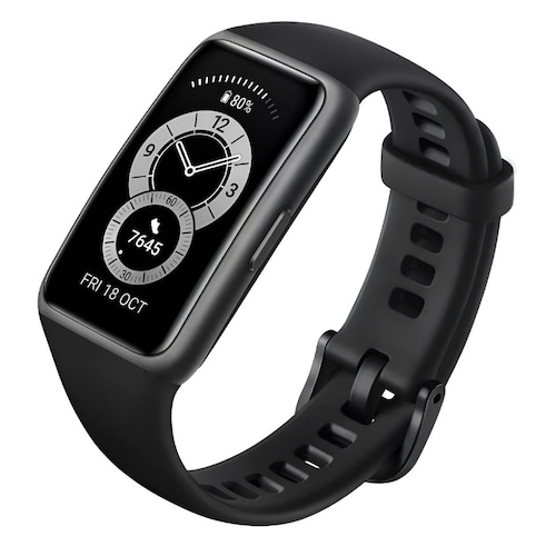 Huawei Band 6 1.47" caja de polímero dark gray, malla graphite black de silicona FRA-B19