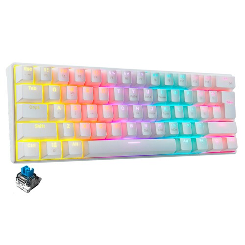 Teclado Gamer Mecanico XPG SUMMONER MINI Switch Blue RGB USB Blanco SUMMONERMINI61BL-WHCES 