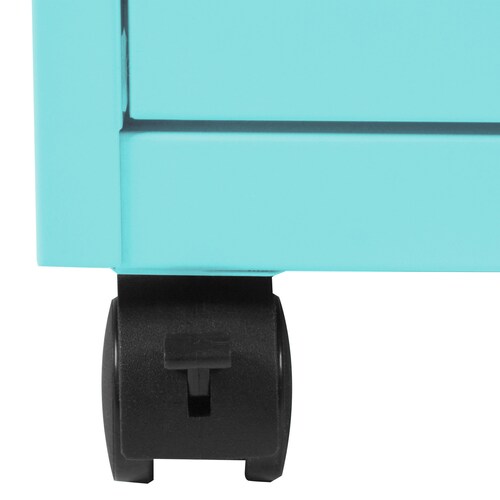 Archivero Metalico Con Ruedas 2 Gabinetes + 1 Cajon Papelero Verde