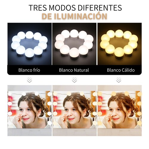 Luces Para Espejo Tocador Maquillaje 10 Led Bombillas – Luces Mágicas