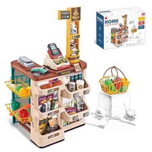 Cocina Mini Super Home Supermarket Supermercado con Carrito Luces Sonido