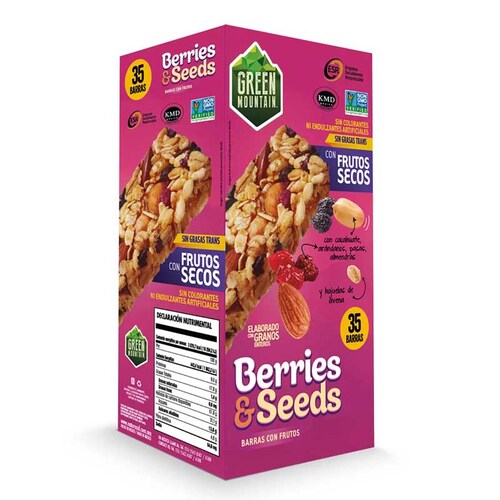 Green Mountain Barras con Frutos Secos y Almendras 35 pzas de 25 g