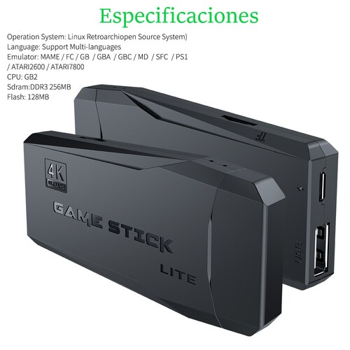 Consola videojuegos portátil videojuegos clásica retro control inalámbrico 4K 10000 juegos