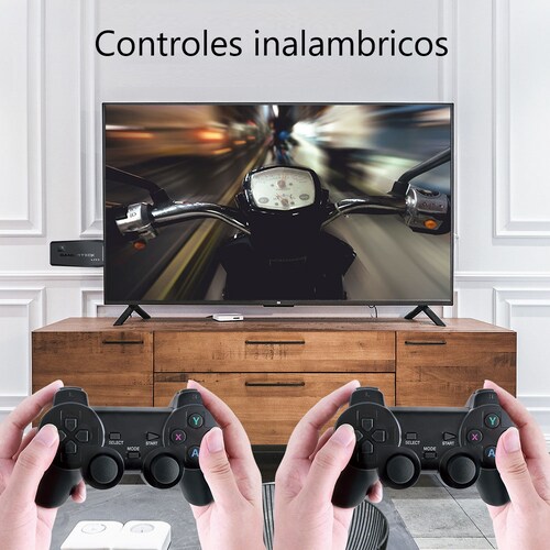 Consola videojuegos portátil videojuegos clásica retro control inalámbrico 4K 10000 juegos