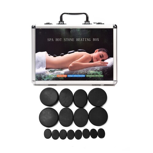 Kit de Piedras Calientes 16 Piezas Maletín Electrico Spa