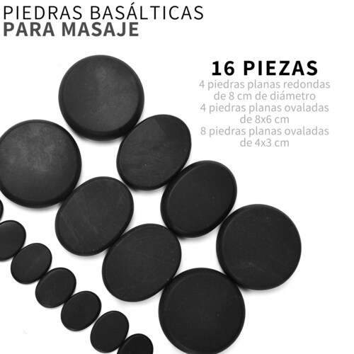 Kit de Piedras Calientes 16 Piezas Maletín Electrico Spa