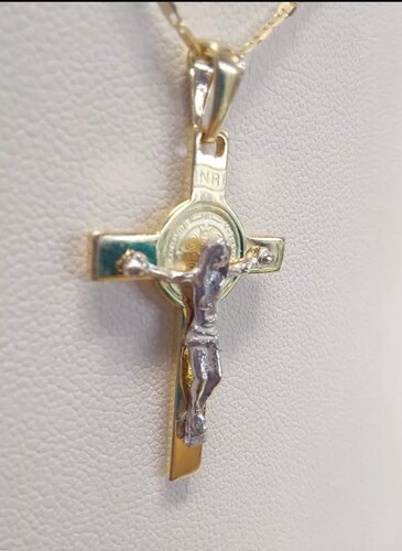 Cadena Con Dije Crucifijo Oro 10 K. + Obsequio