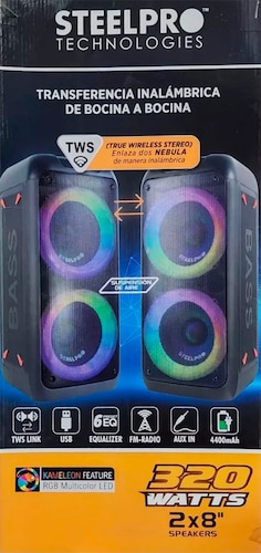Bocina Portatil Bluetooth Suspension De Aire Steelpro Nebula