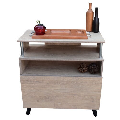 Mueble Organizador Para Cocina Hogare Microondas Bufetera Roble