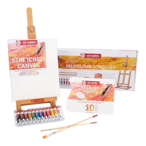 Kit Basico De Pintura Al Oleo Art Creation + Caballete