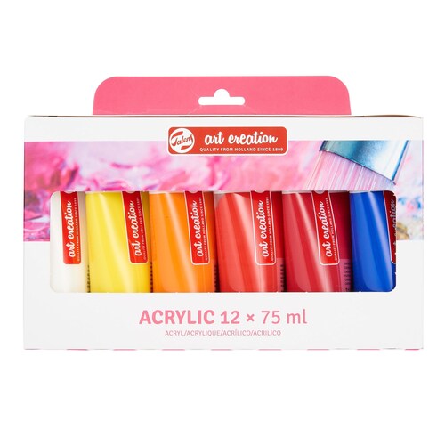 Set Pintura Acrilica 12pz Colores 75ml Art Creation