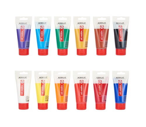 Set Pintura Acrilica 12pz Colores 75ml Art Creation