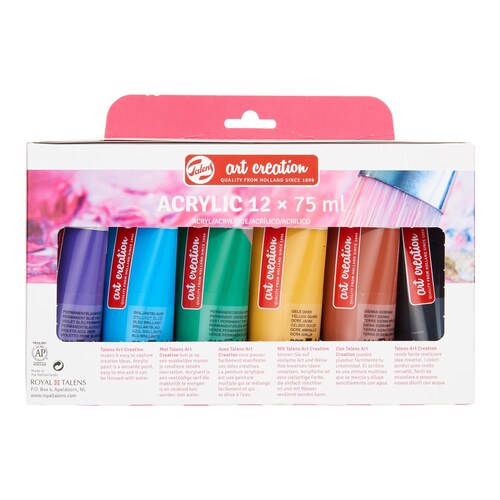 Set Pintura Acrilica 12pz Colores 75ml Art Creation