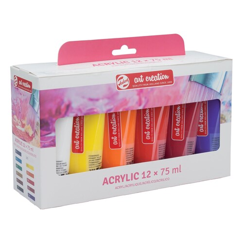 Set Pintura Acrilica 12pz Colores 75ml Art Creation