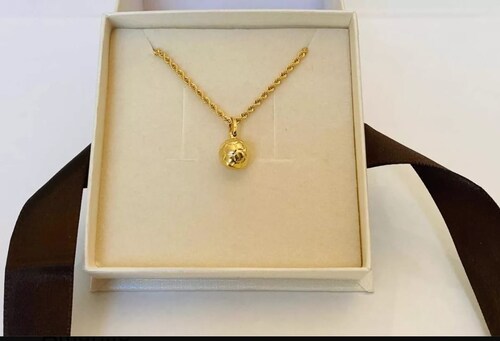 Kit Cadena Con Dije Balón Futbol Oro 14 K+ Obsequio