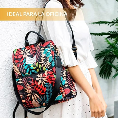 Mochila Diseño Floral de Mujer Para Viaje, Escuela, Oficina, Paseo, Material Impermeable..