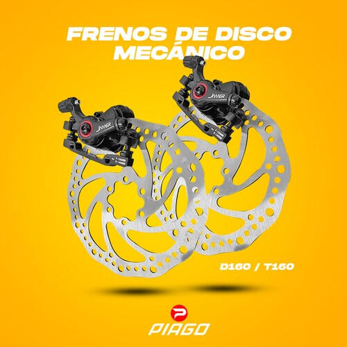 Freno de Disco Mecánico Rotores y Calipers Bicicleta Acero D160/t160