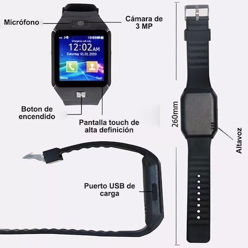 Smart Watch Dz09 Solo Tiene Bluetooth Reloj Inteligente Barato Dorado.